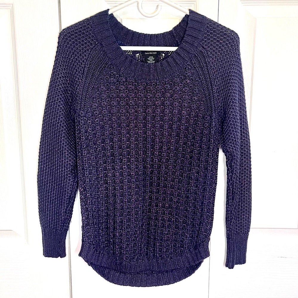 Calvin Klein Knit Sweater, Size Small, Purple